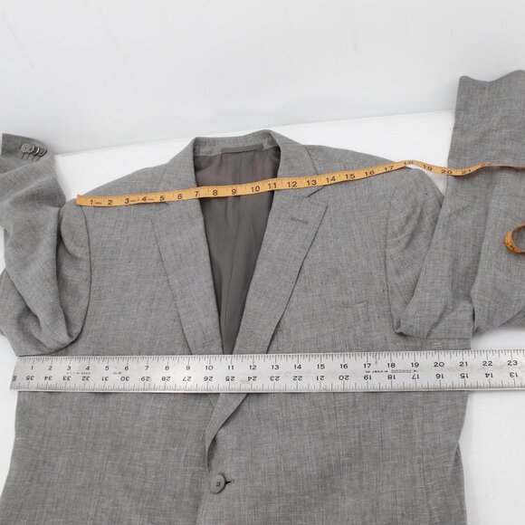 Z zegna sport coat men's 42R two button gray linen cotton wool unstructured - Picture 11 of 16